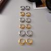 Uworld Simple Classic Gold Color Plated Stainless Steel Chubby Earrings 12mm 14mm 18mm Women's Jewelry
