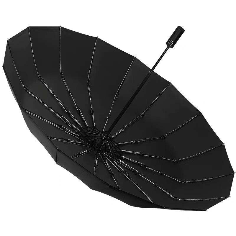 16-Bone Automatic Umbrella Double Men's and Women's Folding Umbrella Sunshade and Sun Protection Dual-purpose Umbrella Three-fold Business