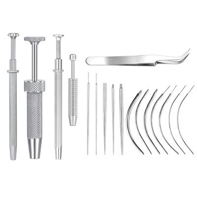 Stainless Steel Body Jewelry Piercing Grabber Tool Set For Ear Nose Lip Rings With Threaded And Threadless Insert Pins