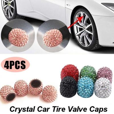 4 PEZZI Tappi Valvola Pneumatici Auto Cristallo Diamante Moda Accessori Auto Ciondoli Auto Bling Parti Auto Bling