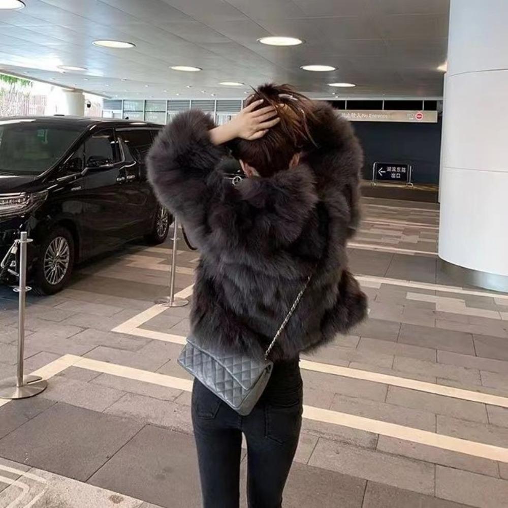 Autumn and Winter New Imitation Fox Fur Coat Temperament High-end Celebrity Warm Coat
