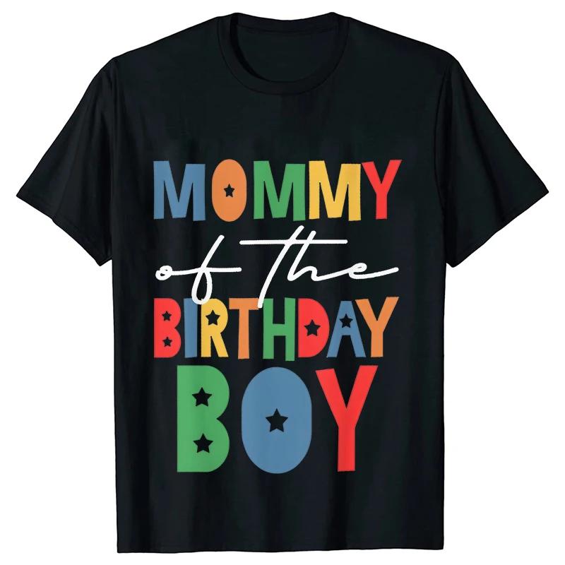 Mommy & Daddy Boys Birthday Squad Party T-shirt Y2k Tops Unisex Kids Summer Short Sleeve Tees Family Matching Oversized Clothing