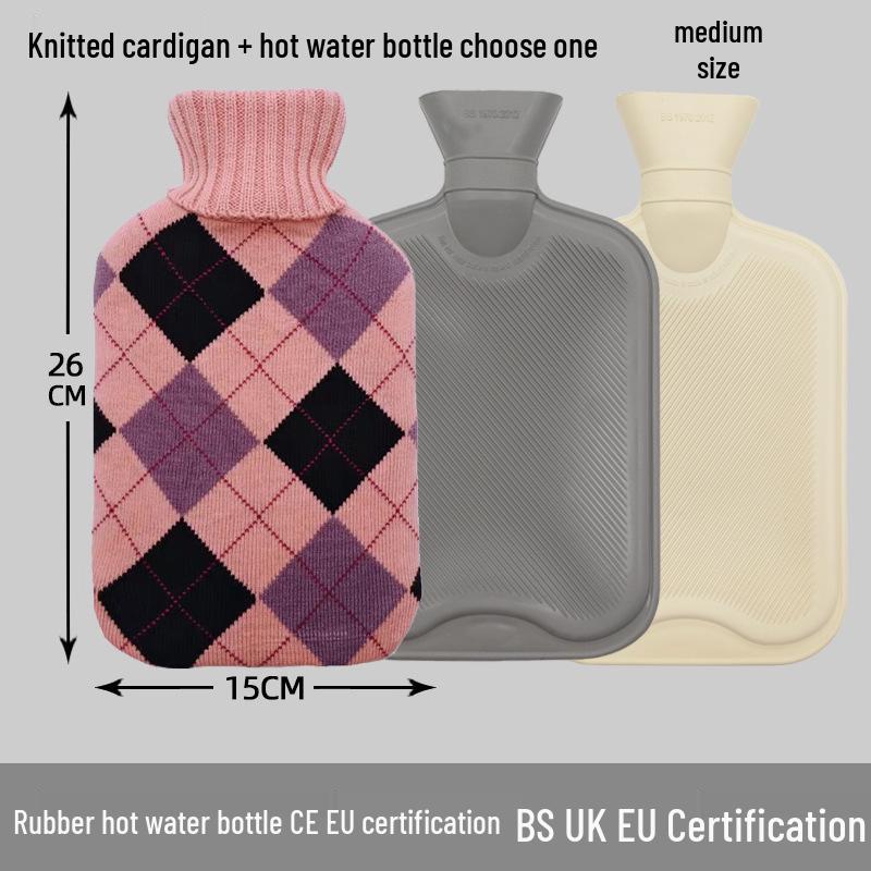 Explosion-Proof Hot Water Bottle: Rubber Design for Stomach and Feet, Long-Lasting Warmth