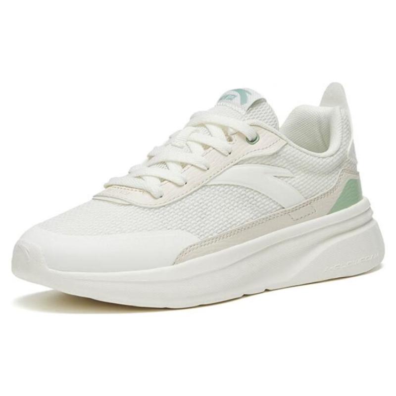 Anta Traveler GZ Anti Slip Wear Resistant Low Top Casual Shoes Women's White Green Sneakers