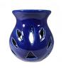 AIR-ROMA Air Roma Blue Ceramic Aroma Diffuser Burner With 10Ml Japanese Rose Oil & 2 Pcs Candles | Strong & Long-Lasting Aroma | Ceramic Aro