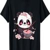 T-shirt Otaku Kawaii Anime Panda Mangia Ramen Fiori di Ciliegio(14)