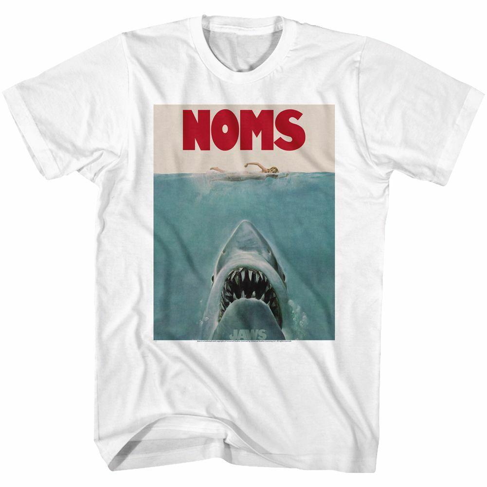 Jaws Noms White Adult T-Shirt Mens Womens Tees Top S