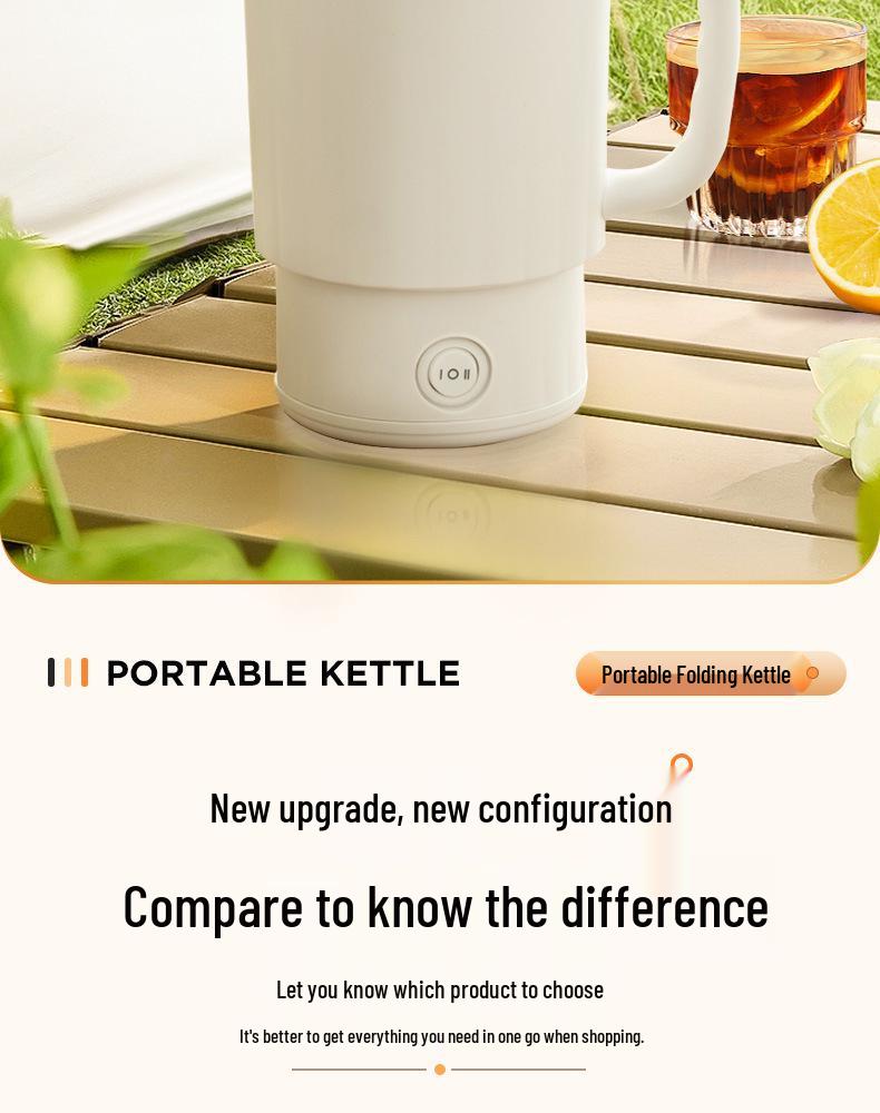 Portable Folding Electric Kettle: Compact 304 Stainless Steel Water Heater for Travel