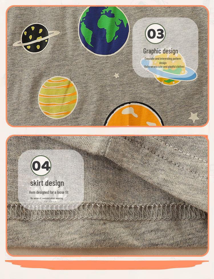 Autumn Luminous Long-Sleeve Patchwork Cotton T-Shirt for Boys - European & American Style