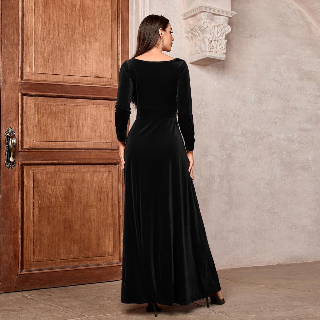 Dame Langermet Kjole Midtøsten Kvinne Lang Maxi Kjole Muslimsk Abaya Kjole