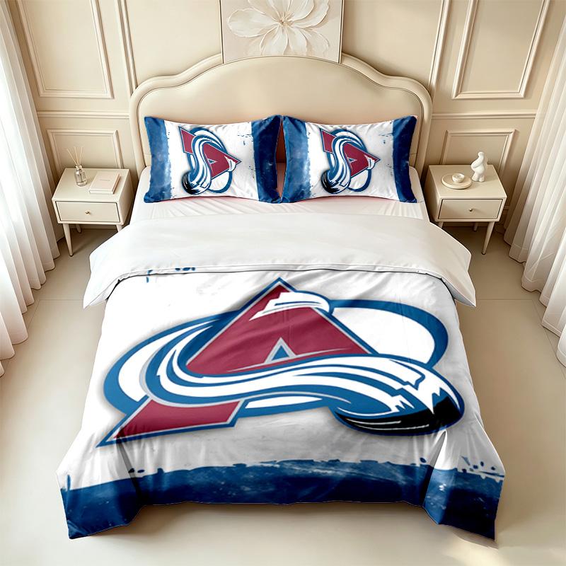 Colorado Avalanche (14) 3-teiliges Set, weich und bequem, ein ideales Geschenk für Familie und Freunde. Enthält einen Bettbezug und zwei Kissenbezüge.