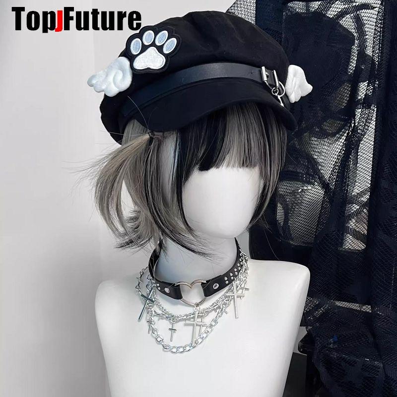 Toptan Özel Yapım Kişiselleştirilmiş Kadın Harajuku Gotik Lolita Bere Şapka Y2K Kız Melek Kanadı Köpek Köpek Pati El Yapımı Güneş Şapkaları