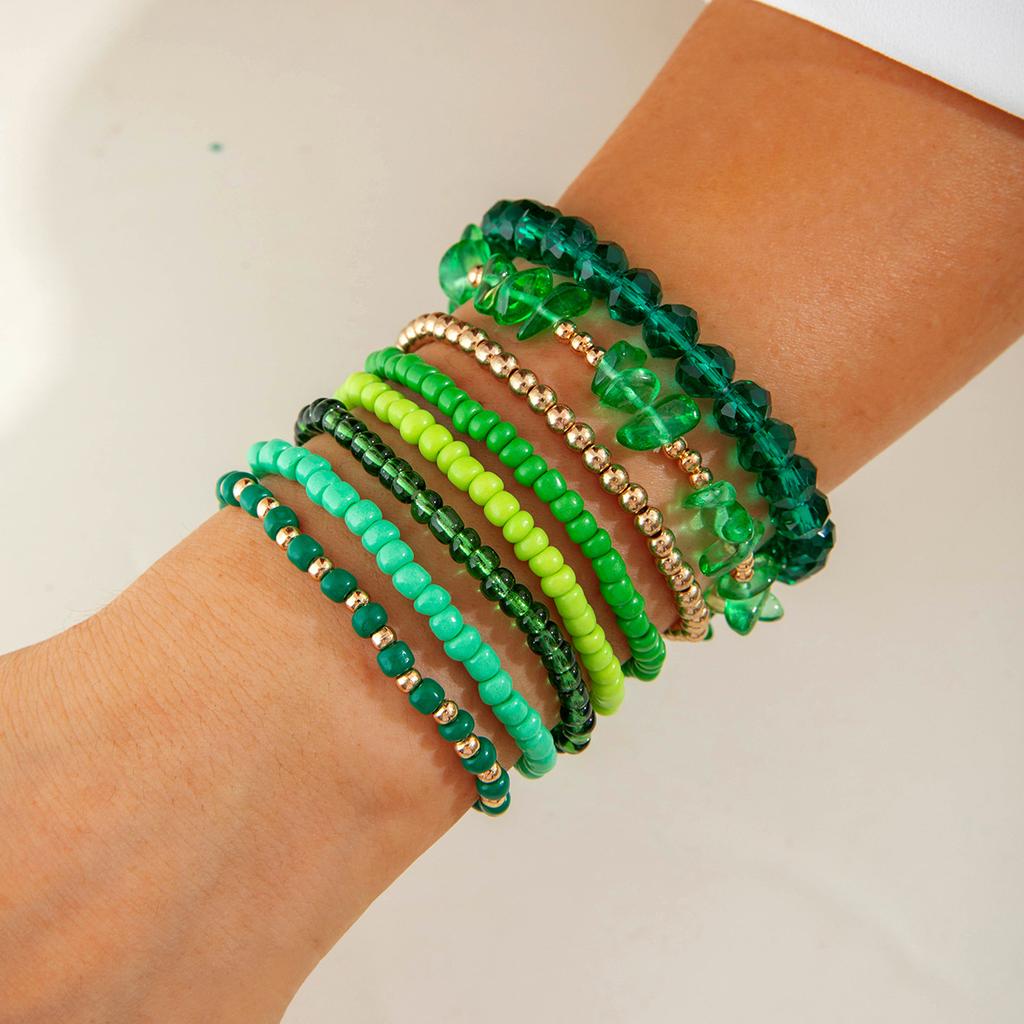 Jewelry Bohemian ethnic style beaded bracelet, design stacked elastic crystal bracelet wholesale