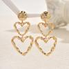 European and American Cross-Border Women's Jewelry Exaggerated Heart Design Metal Wrinkled Earrings Versatile High-End Earrings for Women