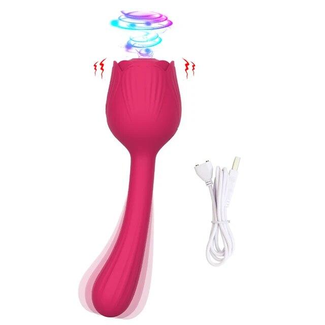 Rose Vibrator Toys Dildos Sucking Vibrator for Women Clitoris Stimulation Vaginal Massager Sex Toys for Adults 18 Sucker Machine