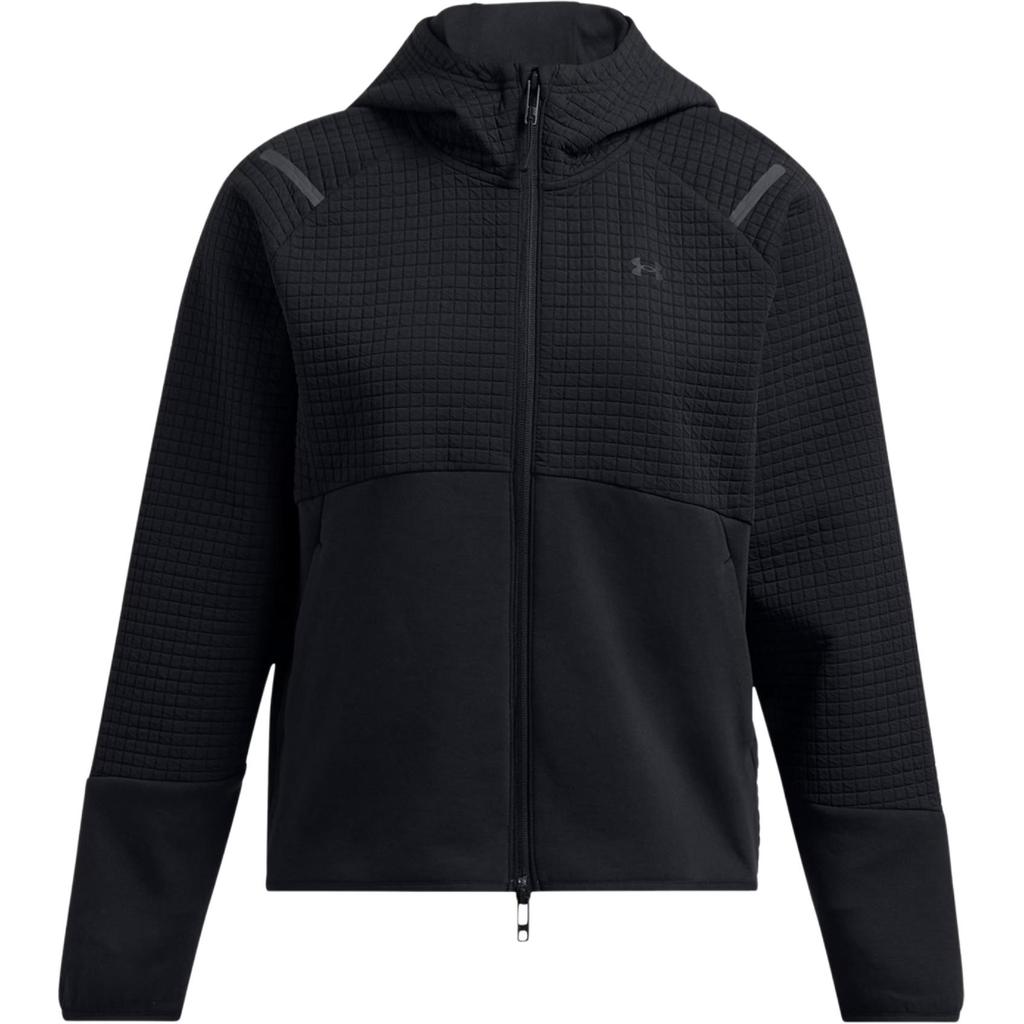 Under Armour Unaufhaltsame Freiheit Serie Logo Karierte Kapuzenjacke mit durchgehendem Reißverschluss Damenjacken Schwarz 1389842-001