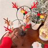 Christmas Deer Antler Headband Red Forest Style, Festive Reindeer Hair Band for Women Girls Children Holiday