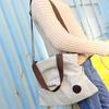 Canvas Bag Large Capacity Reusable Prevent Deformation Cloth Shopping Bag Creamy White