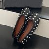 Fashion Luxury Footwear Round Toe Ladies Flats Shoes Female Shallow Fashion Metal Rivet Women Flats Slip On Shoes Big Size 43 Lady