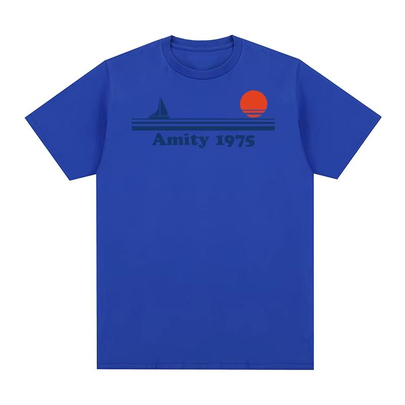 Jaws T-shirt Amity 1975 Retro Print Creativity Clothing Fashion Cotton Men Women T Shirt New TEE TSHIRT Y2K Gothic Cotton Oversized T-shirts