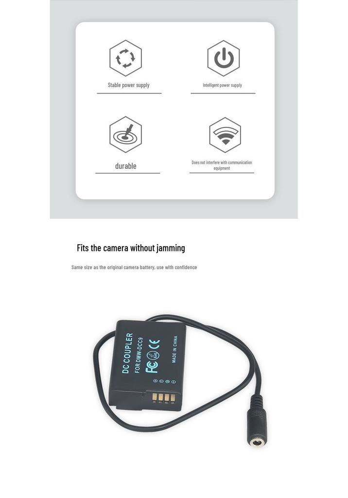 DCC9 PD/Type-C Adapter for DMC-GF2K, G3, GX1, GF2CK, G3K with BLD10 Battery Compatibility