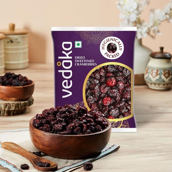 Vedaka Chatpata Cranberry 200 g | Aromatisierte Cranberry | Premium-Snacking | Wiederverschließbarer Beutel - Frisch