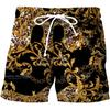 Pantaloncino da Spiaggia con Grafica Bandana di Tendenza per Uomo Moda Estiva Costume da Bagno Stampato 3D Pantaloncini Casuali Larghi Streetwear Pantaloncini Hawaiani