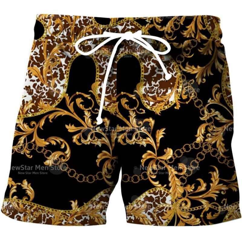 Pantaloncino da Spiaggia con Grafica Bandana di Tendenza per Uomo Moda Estiva Costume da Bagno Stampato 3D Pantaloncini Casuali Larghi Streetwear Pantaloncini Hawaiani