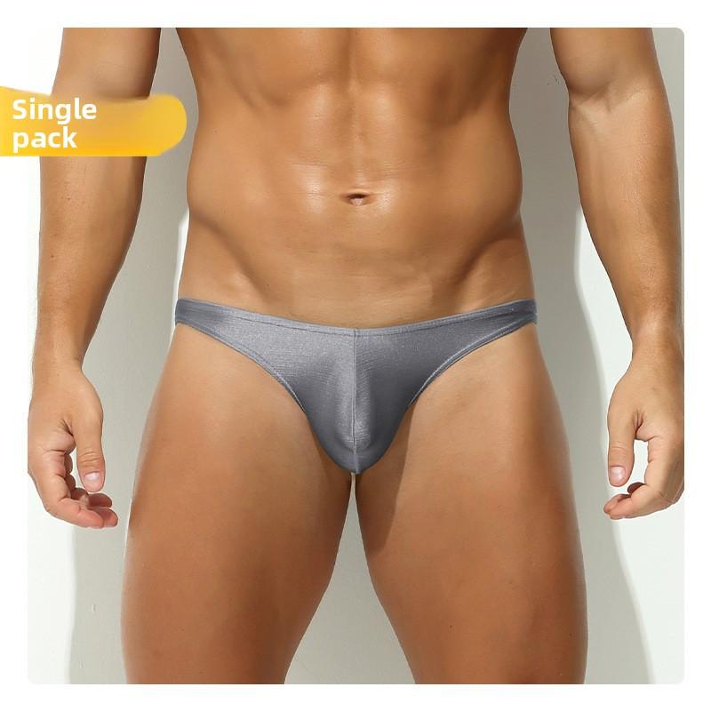 Men's Spring and Summer Solid Color U Convex Large Bag Breathable Low-waisted Briefs