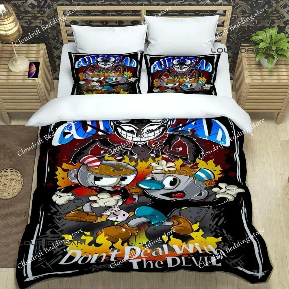 Cuphead Cartoon Druck Bettwäsche Sets Exquisite Bettwaren Bettbezug Set Bettdecke Luxus Mode Polyester Bettdeckenbezug