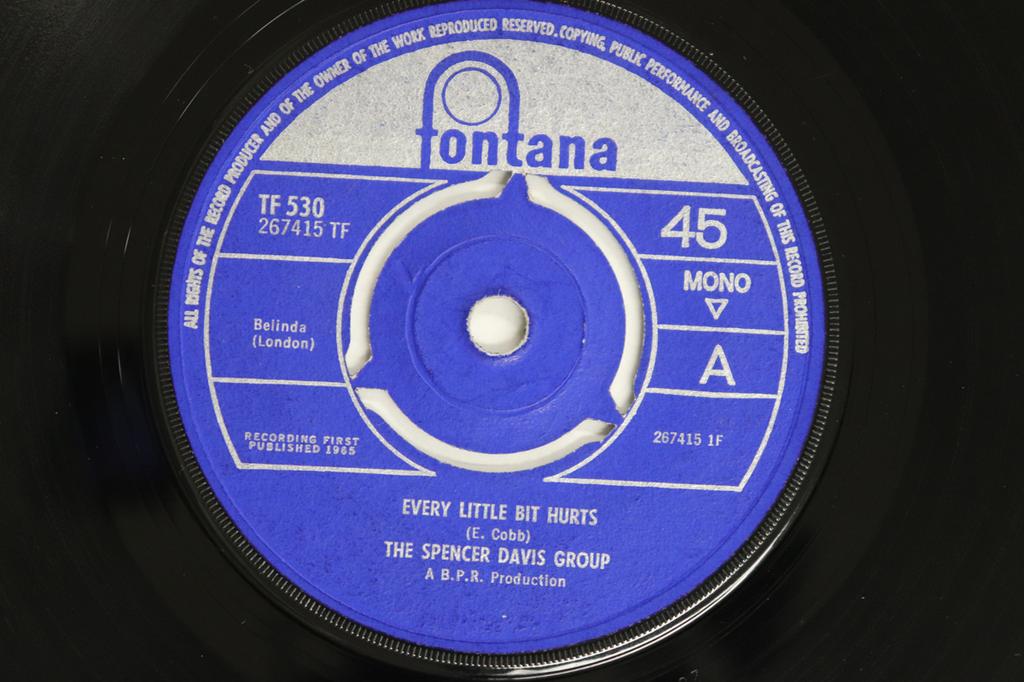 7inch Record SPENCER DAVIS GROUP - Every Little Bit Hurts / It Hurts M TF530 Fontana 1965 UK Soul/Funk Used