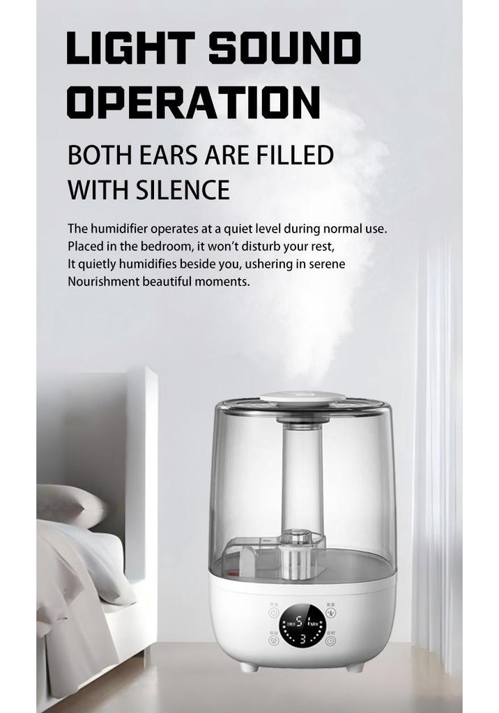 4L Large Capacity Smart Humidifier with Aromatherapy, High Mist Output for Indoor Air, Compact Mini Desktop Design