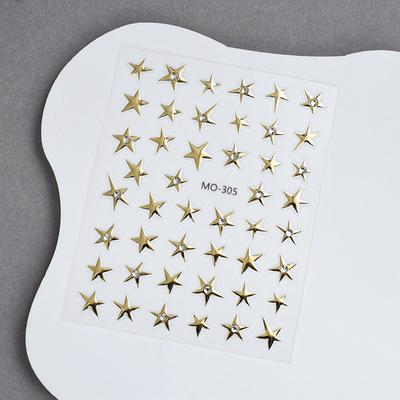 3D Irregular Pentagram With  Nail Stickers Y2K Satr Nail Art Decals Starlight Charm Foils Decoration Self Adhesive