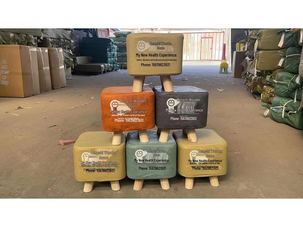 Tech Fabric Shoe-Changing Solid Wood Sofa Stool – Customizable with Logo or Engraved Words, Ideal for Activities or Gifts