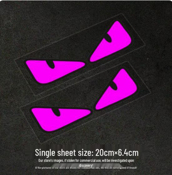 Reflective Devil Eyes Stickers: Creative, Funny Motorbike Expression Decals