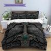 Bird and Sword Pattern Bedding Quilt Set  Home Decoration  Gift (1 * duvet cover + 2 * pillowcase  without core)