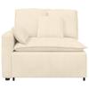 Modular Sofa End Module with Armrest and Cushions Cream 100 Cm