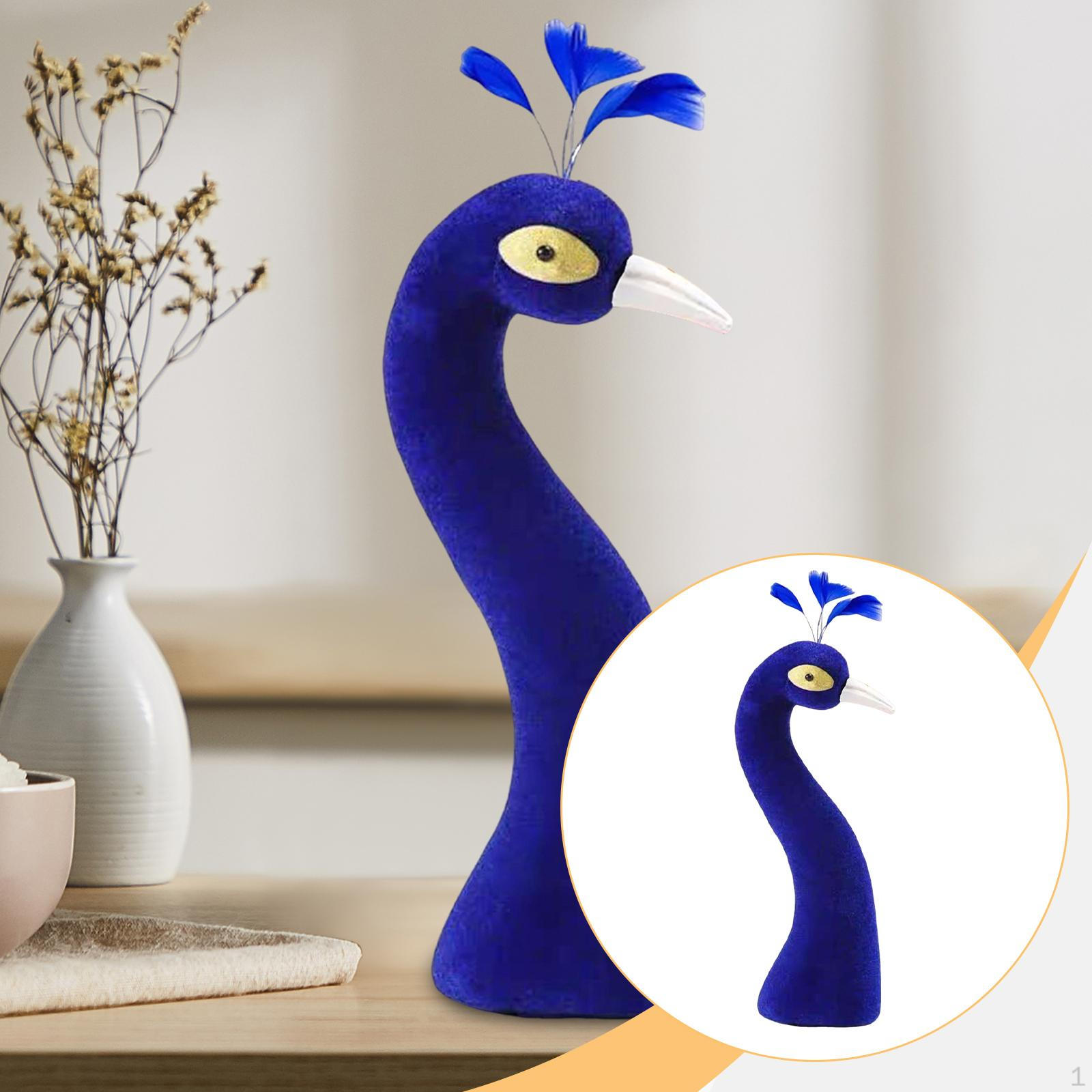 

Decorative Peacock Mannequin Head for Flower Display Table Accent синій
