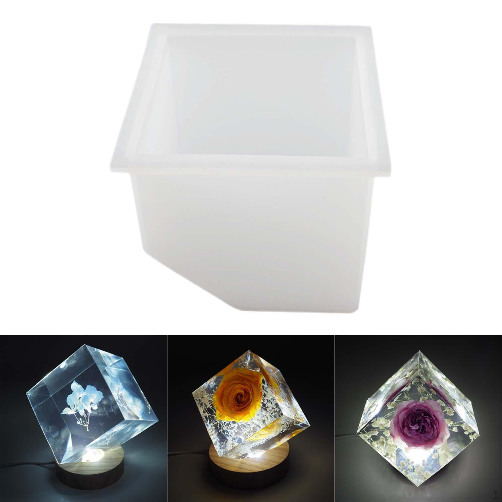 

Oblique Mouth Geometry Mirror Silicone ,Epoxy resin material art Crafts Handmade for DIY top 85x85x70mm