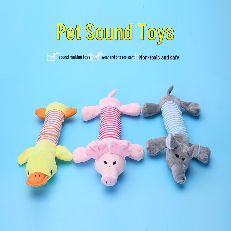 Striped Pig BB Stick: Kitten & Puppy Chew Toy with Sound