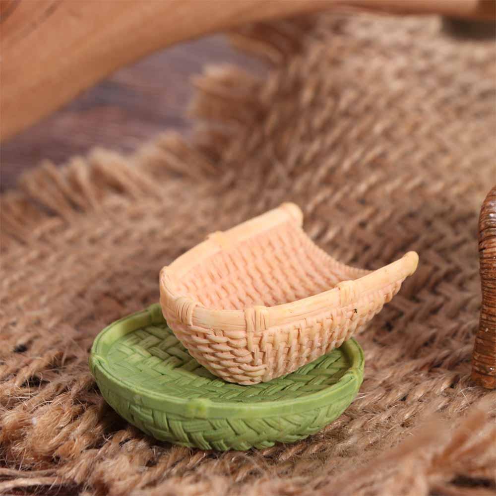 Simulation Simulation Bamboo Basket Basket Furniture Decoration Dollhouse Miniature  Children Toys