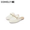 COMELY Women's Sheepskin Pointed Toe Flat Mules