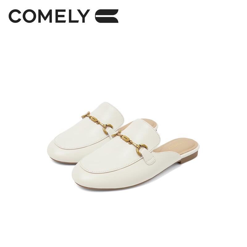 COMELY Women's Sheepskin Pointed Toe Flat Mules