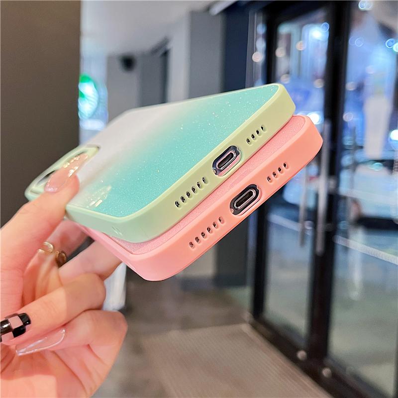 Coque IPhone Paillettes Dégradé – Étui 360° Pour IPhone 15 14 13 12 11 Pro Max 8 7 XR