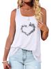Women Fashion Floral Printed Tank Top Summer Casual O Neck Sleeveless Shirt