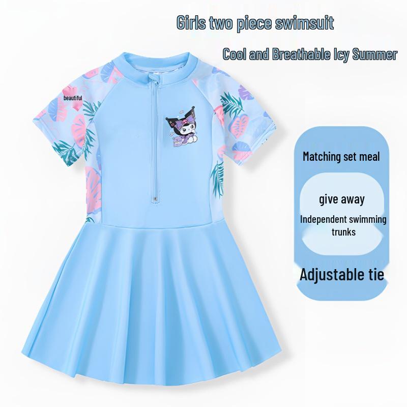 Einteiliger Badeanzug mit Rock für Mädchen