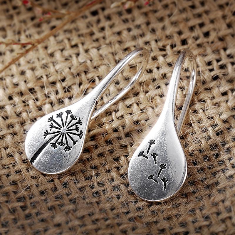 Commuter earrings, minimalist vintage dandelion earrings, women's niche fashion earrings