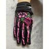 1pair Men's and Women's Rose Patterned Long Finger Outdoor Sports Off-Road Bike Cycling Gloves In Black and Pink, Winter Hand Warmers