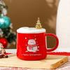 Christmas Tree Ornament Ceramic Cup Lid Handle Decoration Christmas Mini Desktop Ornaments