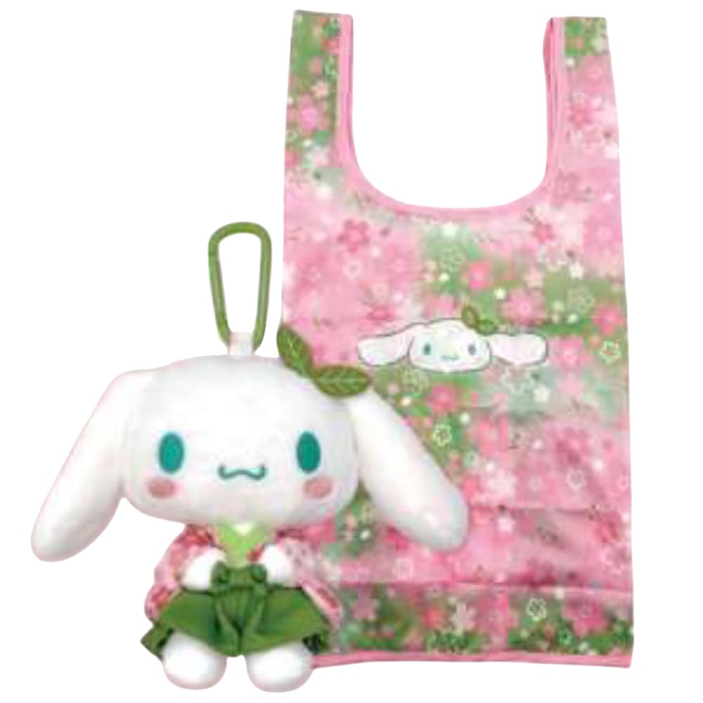 Nakajima Corporation Plush Eco Matcha Bag, Kimono, Cinnamoroll, 219886-25